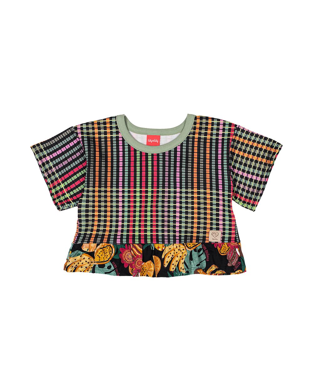 Blusa Estampada com Babados Menina Kely Kety