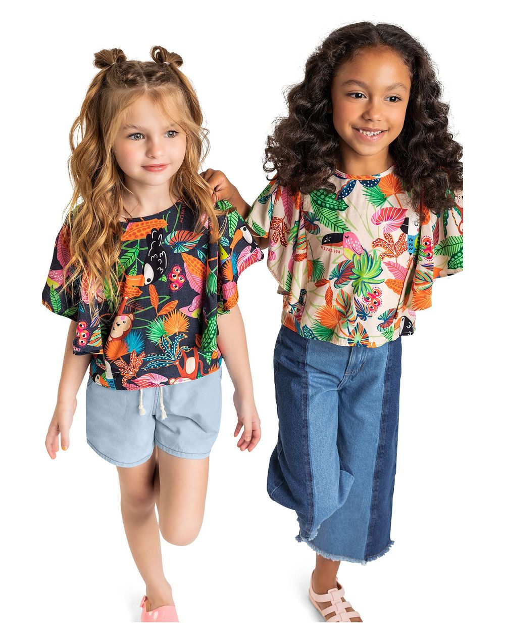 Blusa Estampada com Manga Ampla Menina Kely Kety