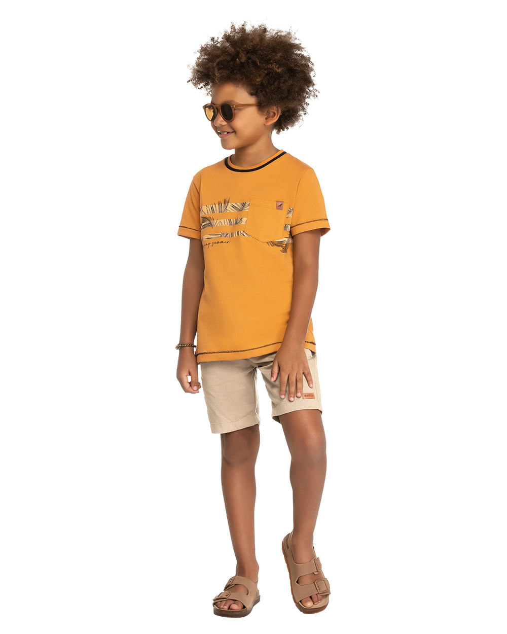 Camiseta Infantil com Bolso Menino ReiRex