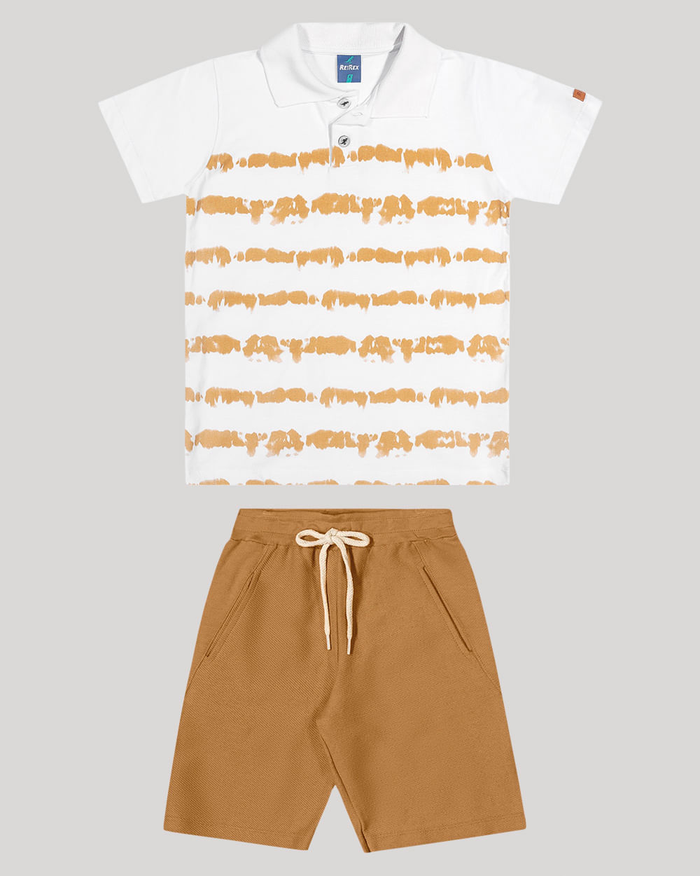 Conjunto Infantil Camisa Polo e Bermuda Menino ReiRex