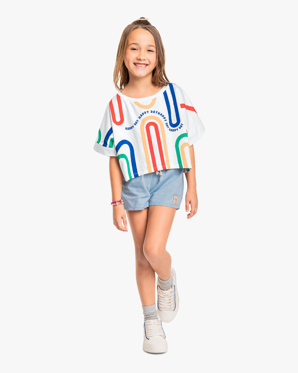 Blusa Infantil em Meia Malha Estampada Kely Kety