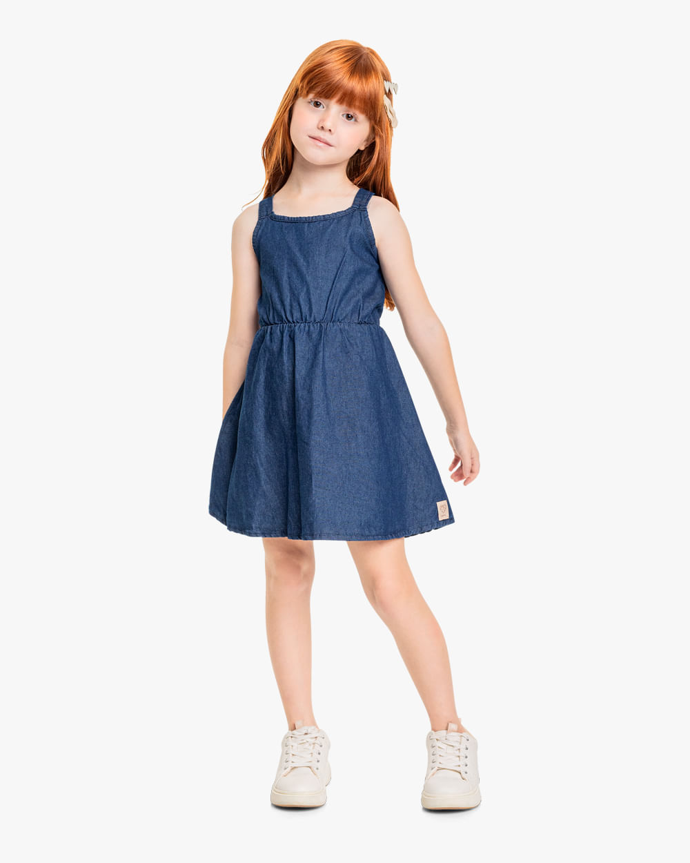 Vestido Infantil Kely Kety em Tecido Chambray