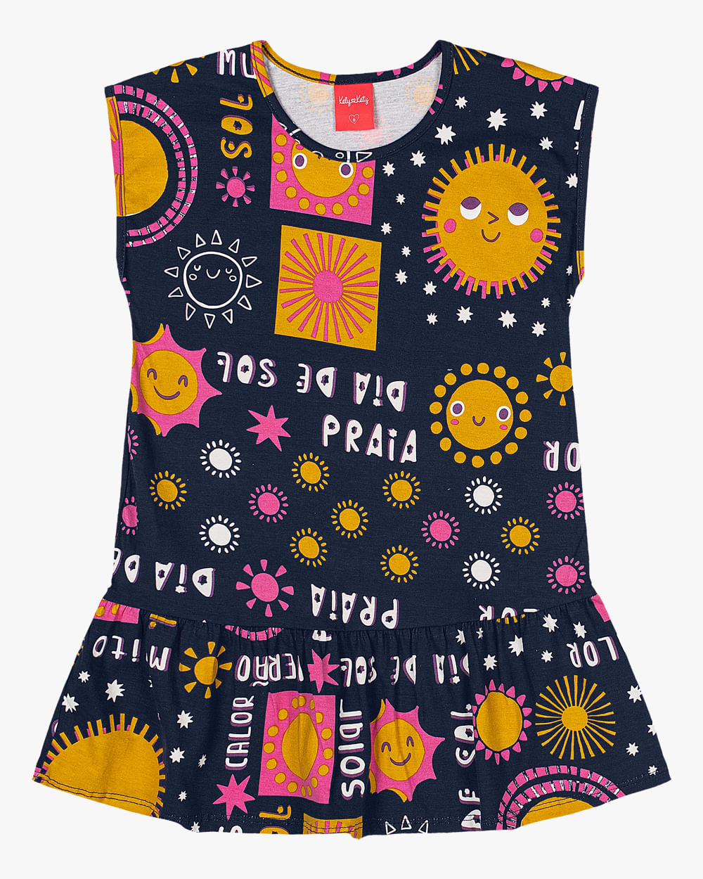 Vestido Infantil Estampado Dia de Sol Kely Kety