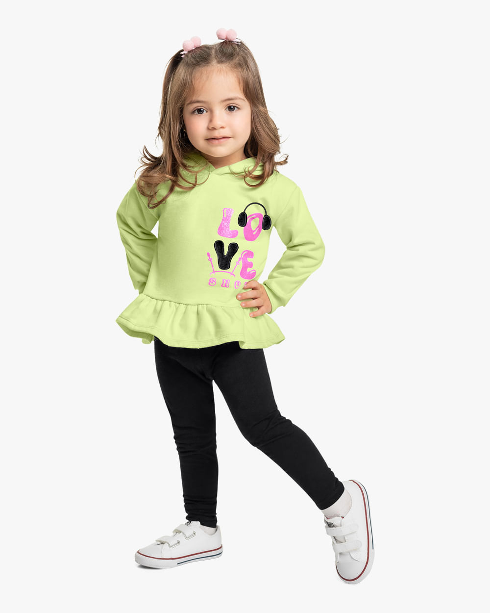 Conjunto Infantil Menina com Babado Kely Kety - Verde