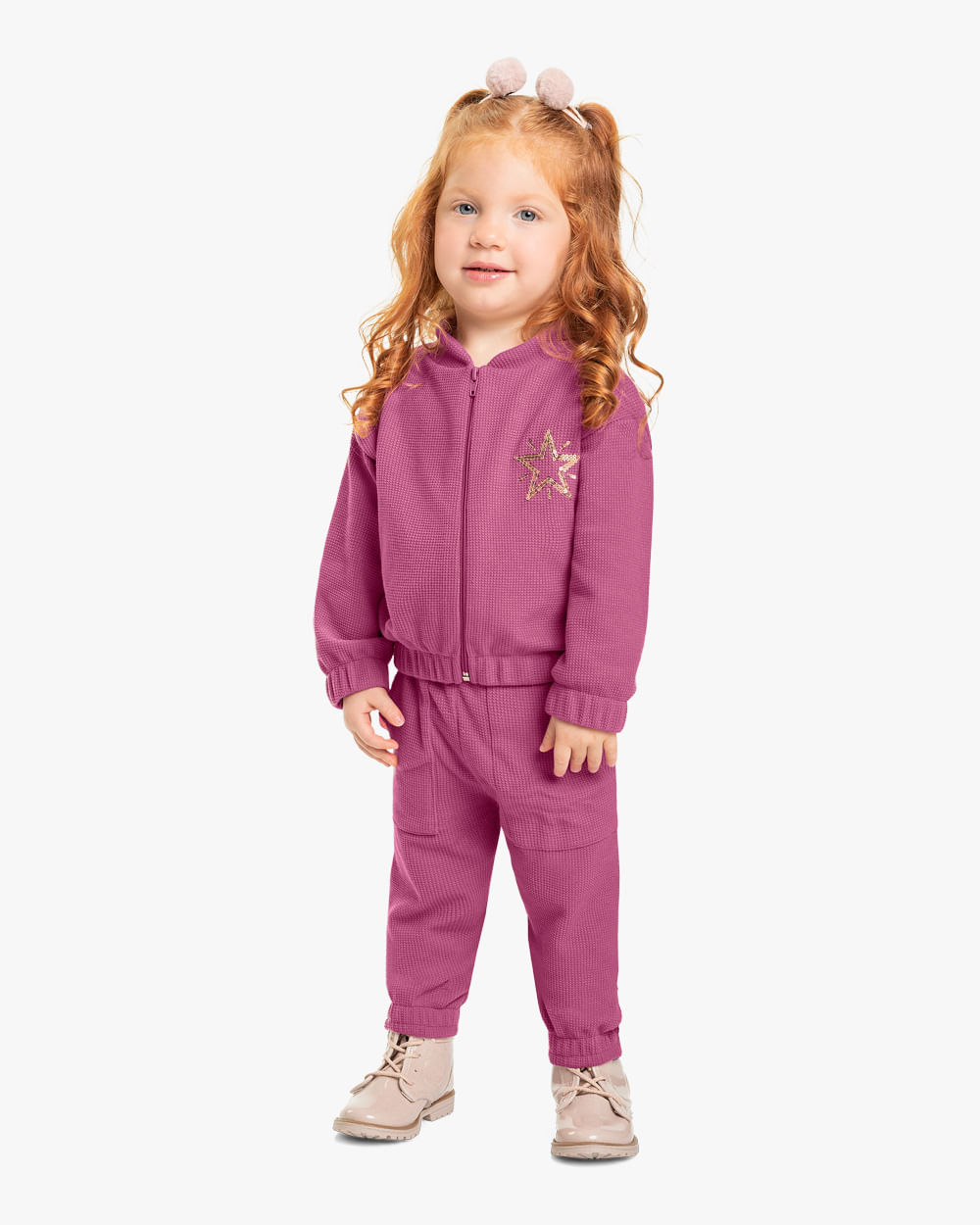 Jaqueta Infantil Menina em Moletom Kely Kety - Roxo