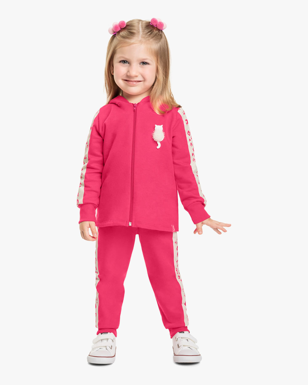 Conjunto Infantil Menina com Recortes Kely Kety -Rosa