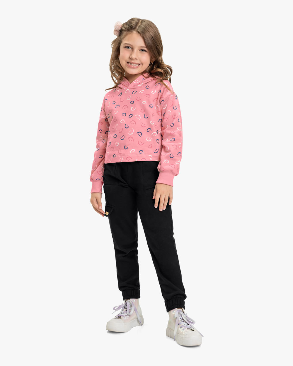 Blusão Infantil Menina Estampado Kely Kety -Rosa