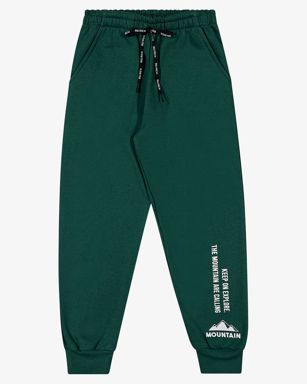 Calça Infantil Menino em Moletom com Estampa  ReiRex - Verde