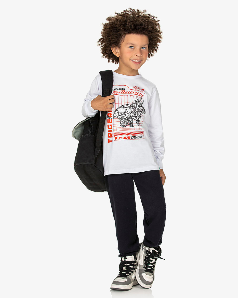 Conjunto Infantil Menino Camiseta e Calça ReiRex - Branco