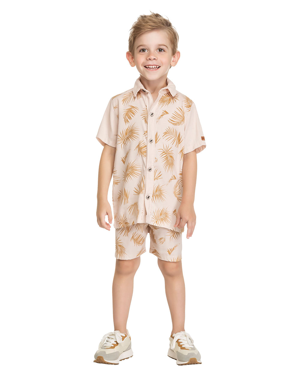 Conjunto Camiseta e Bermuda Estampado Menino ReiRex
