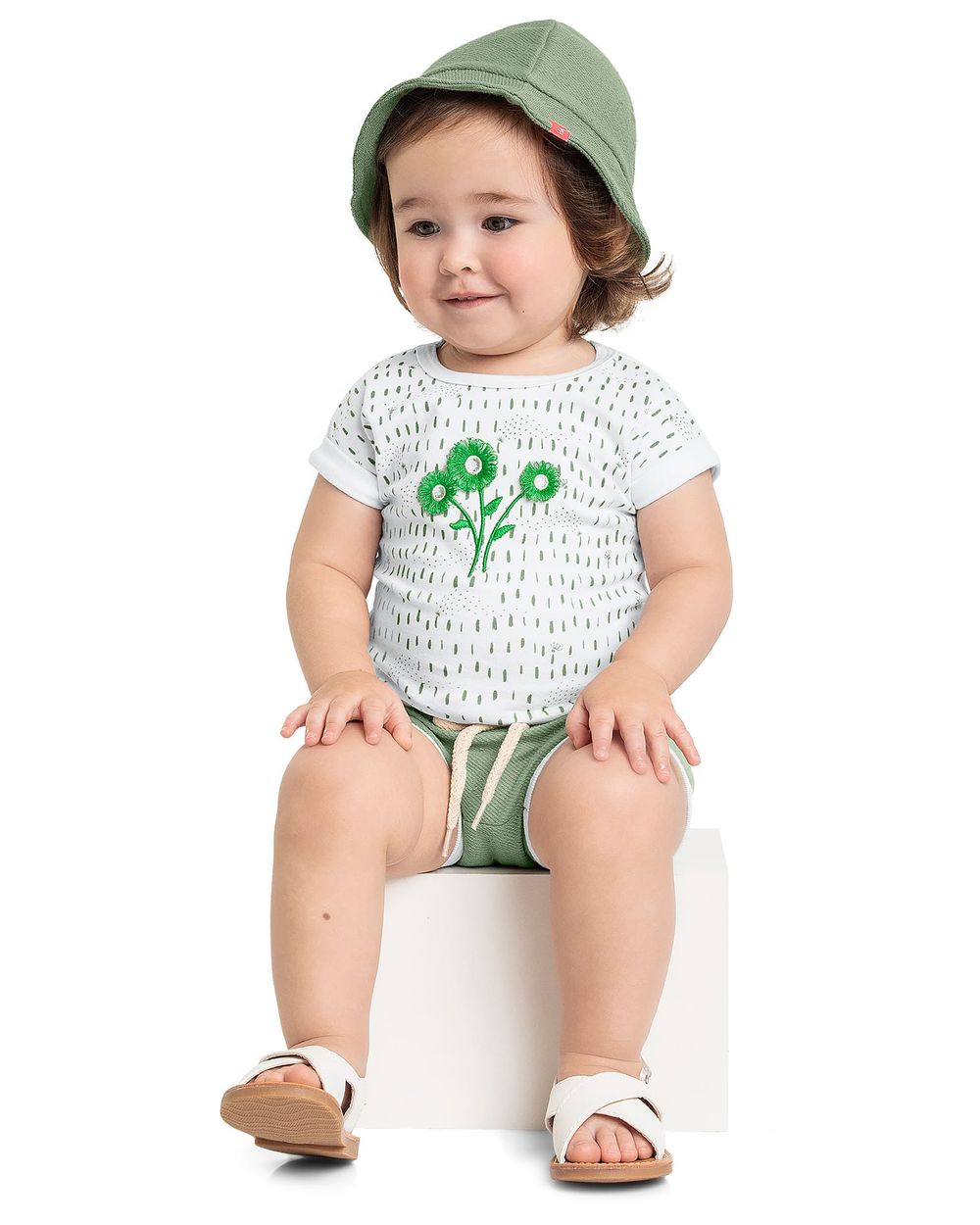 Conjunto Bebê com Chapéu Menina Kely Kety