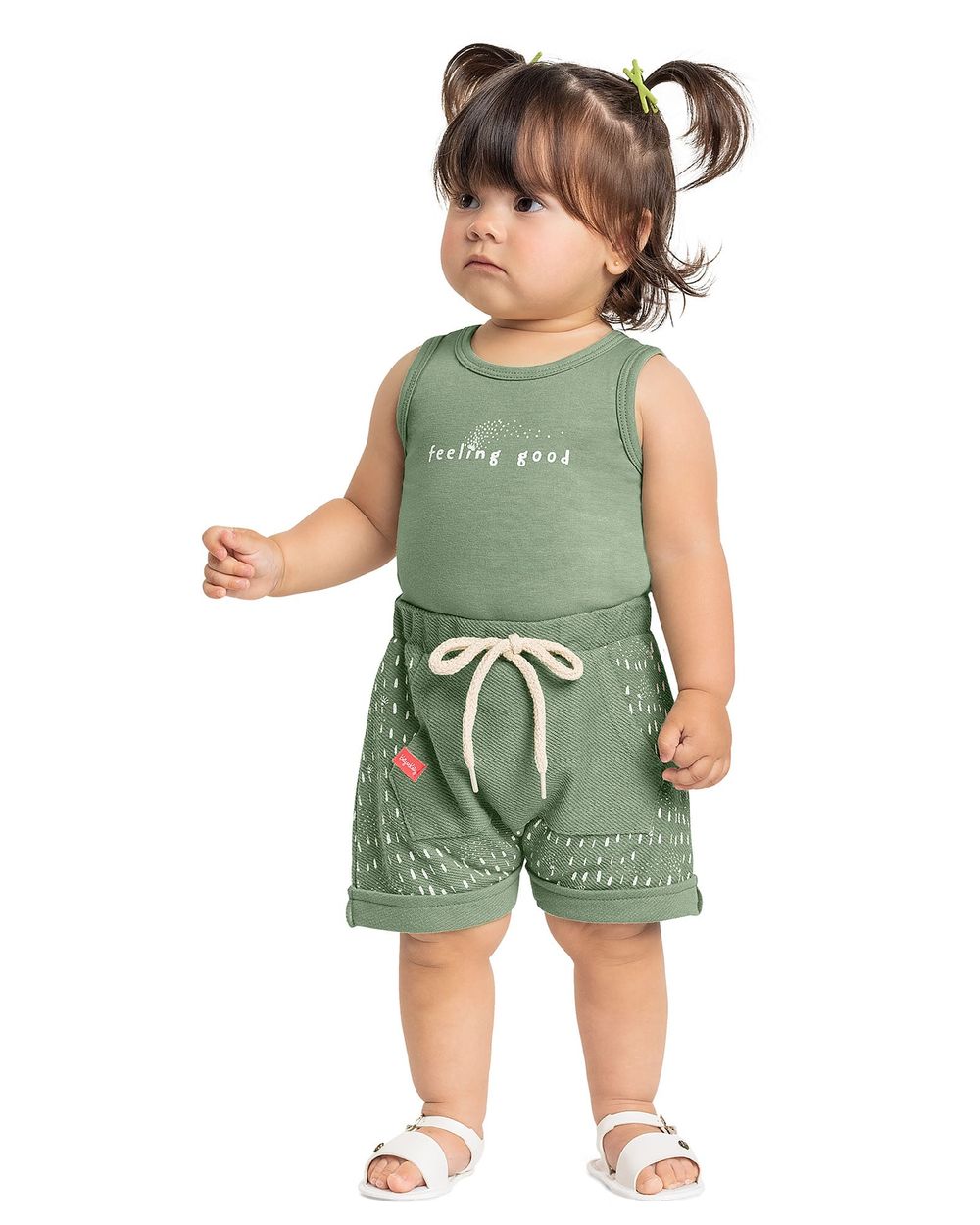 Conjunto Body e Shorts Bebê Menina Kely Kety