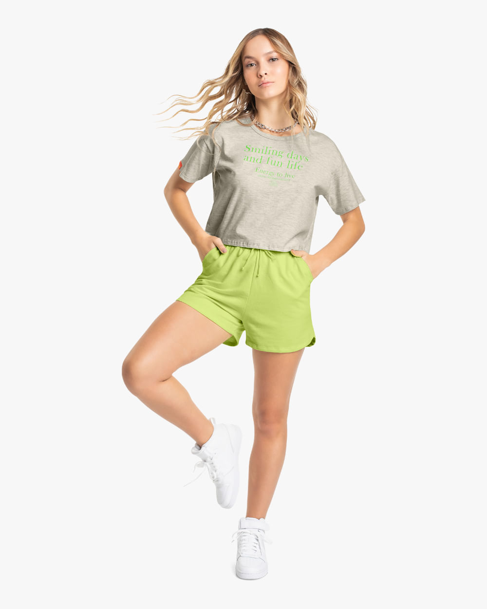 Conjunto Juvenil Feminino Blusa e Shorts  Based