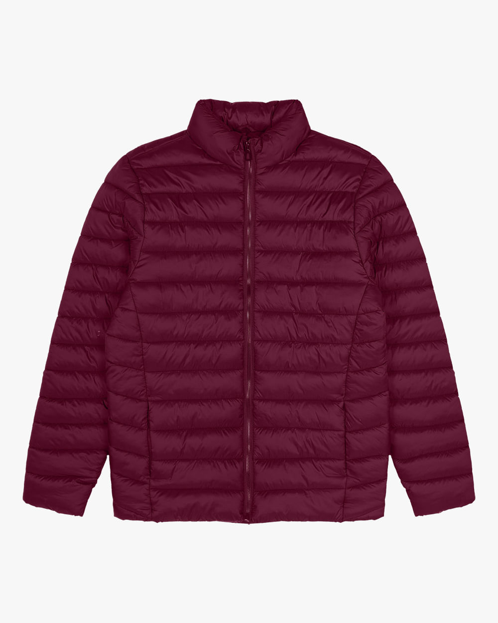 Jaqueta Puffer Feminina Plus Size Cereja Rosa Vinho