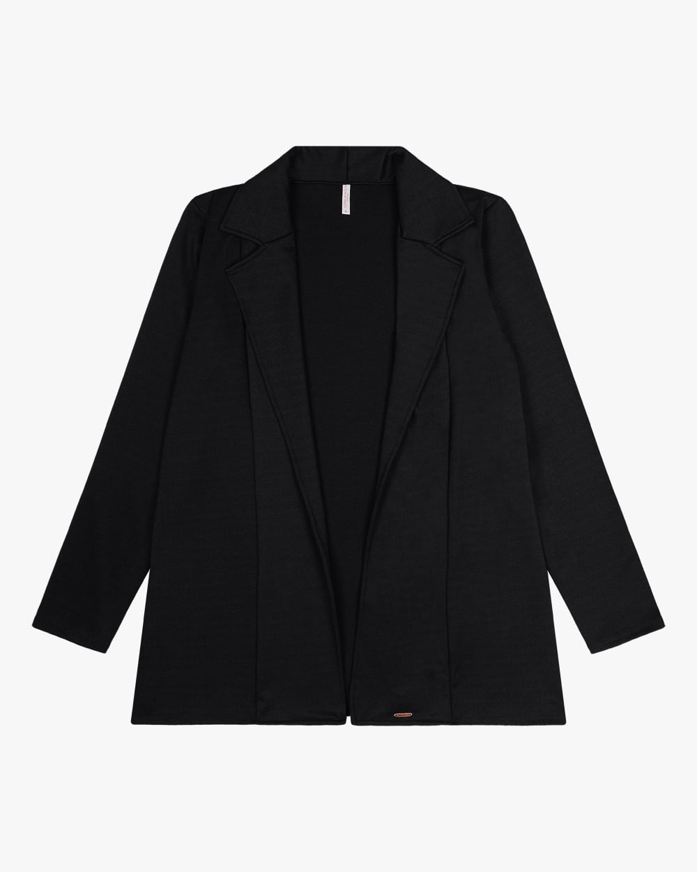 Blazer Plus Size em Malha Montaria Cereja Rosa Preto