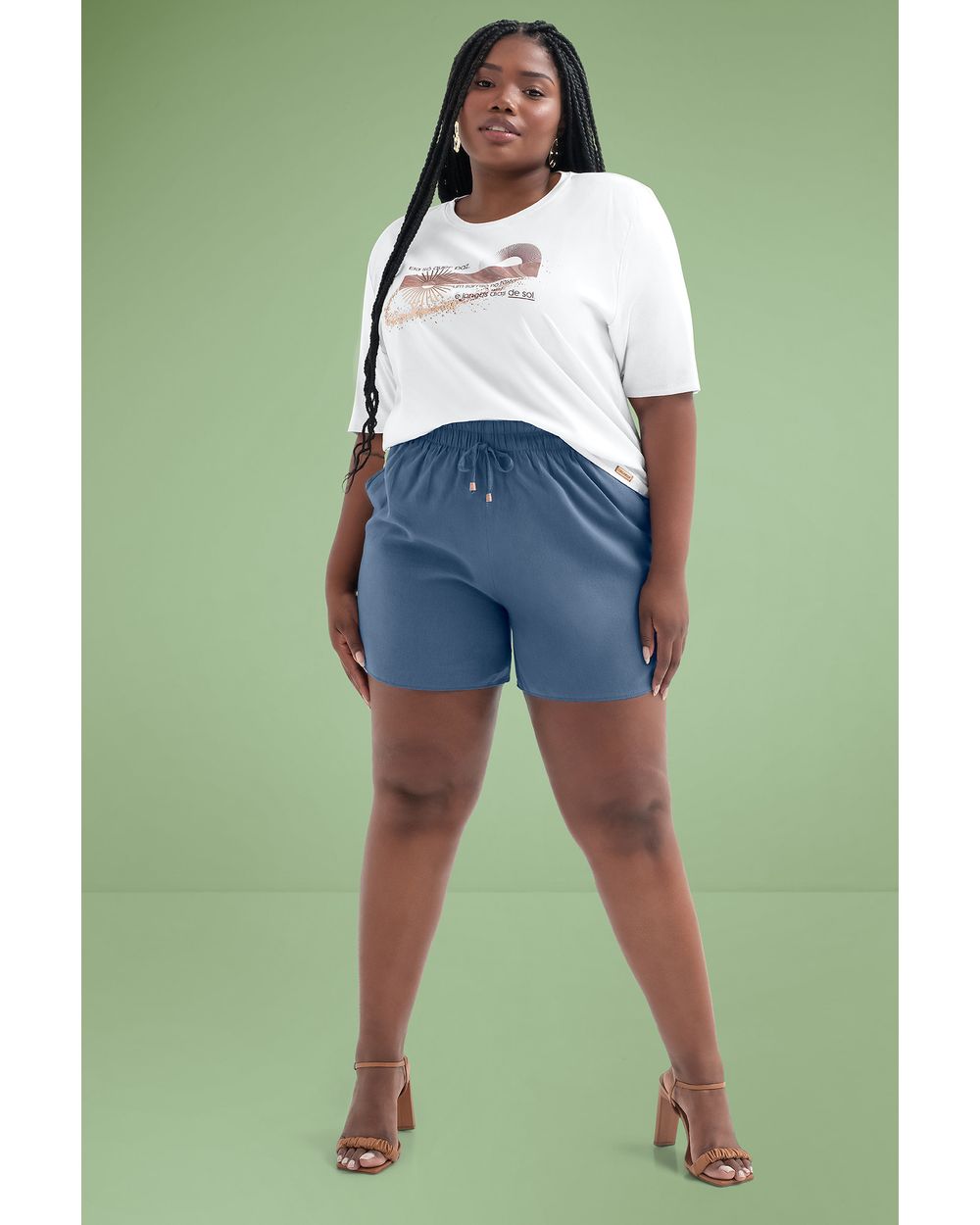 Shorts Feminino em Tecido Cereja Curves