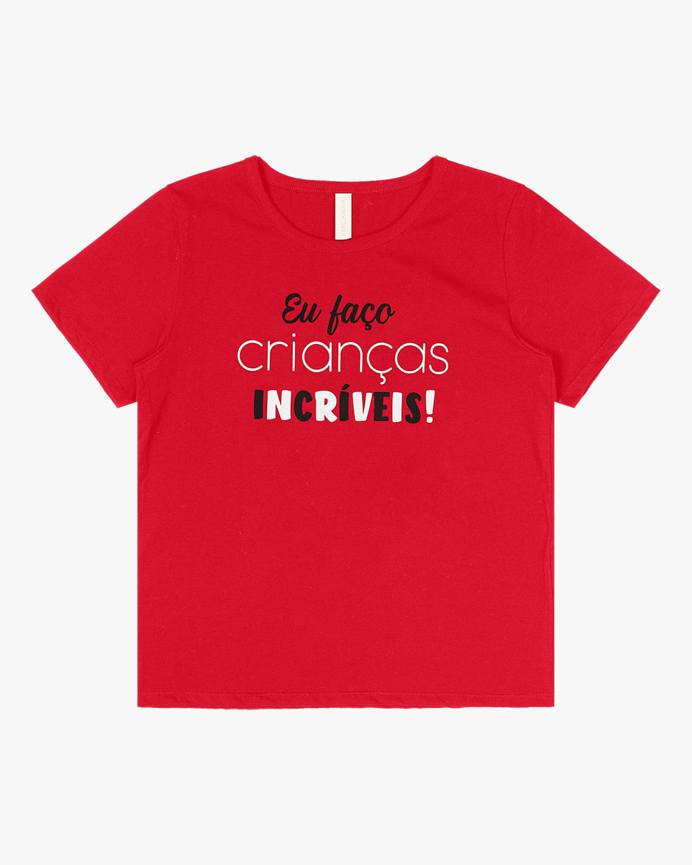 T-shirt com Estampa Mãe e Filhos Cereja Rosa