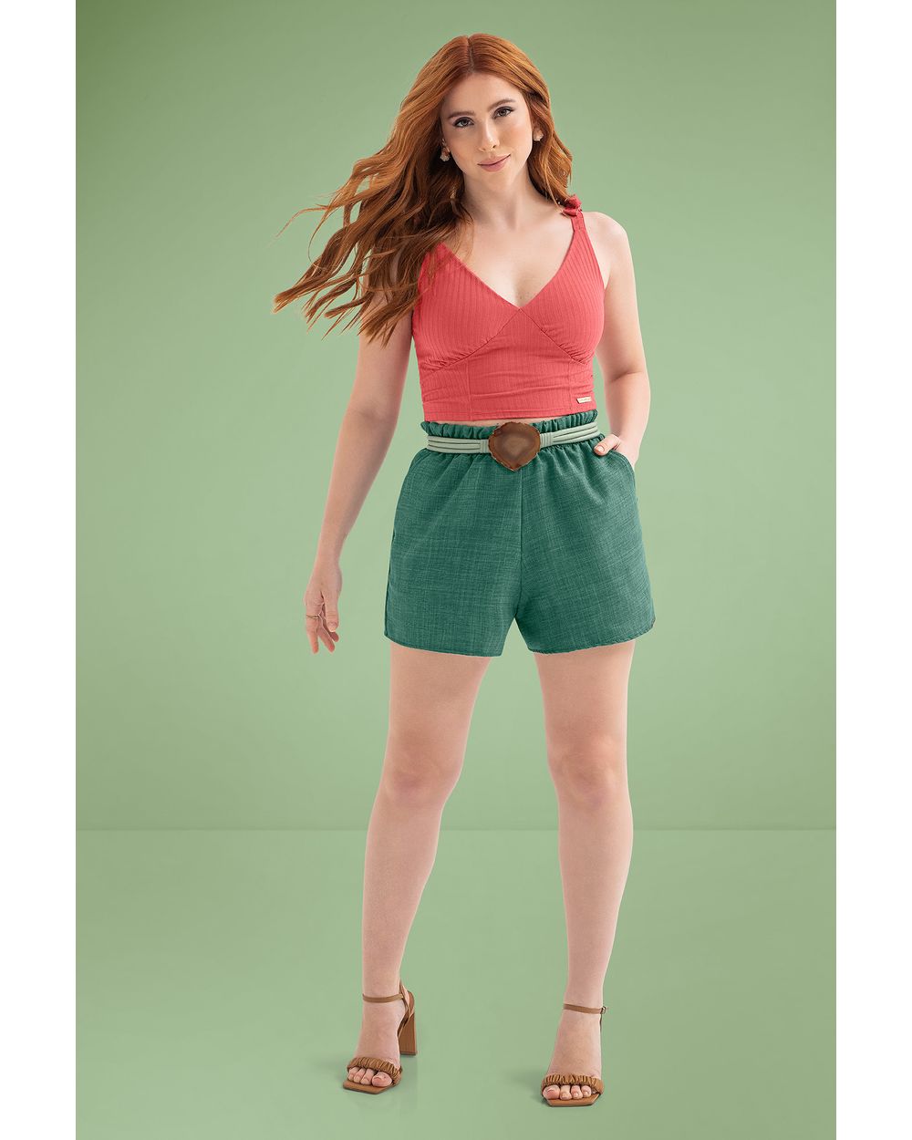 Shorts Feminino em Tecido Cereja Rosa