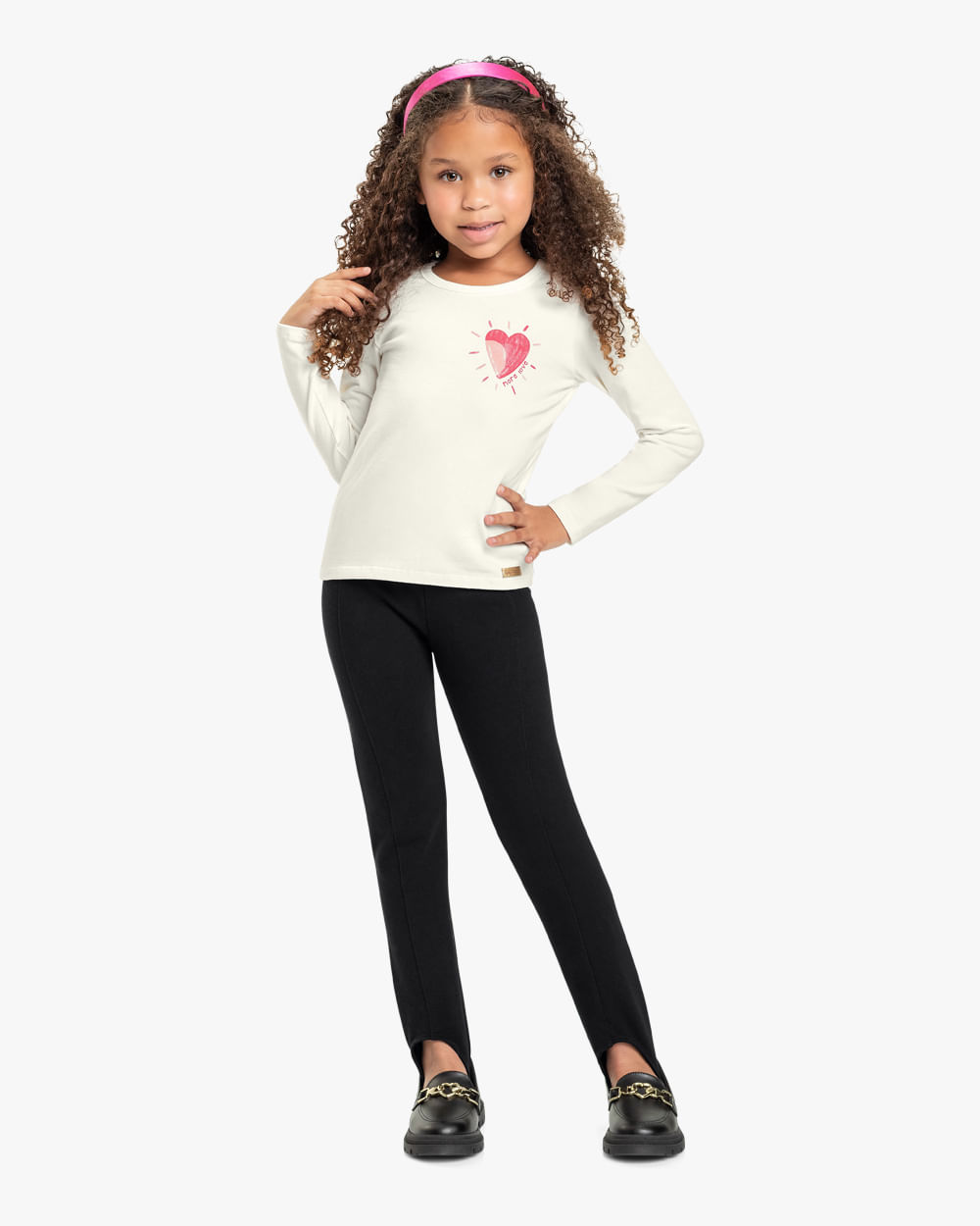 Legging Infantil com Pezinho em Molecotton Kely Kety -Preto