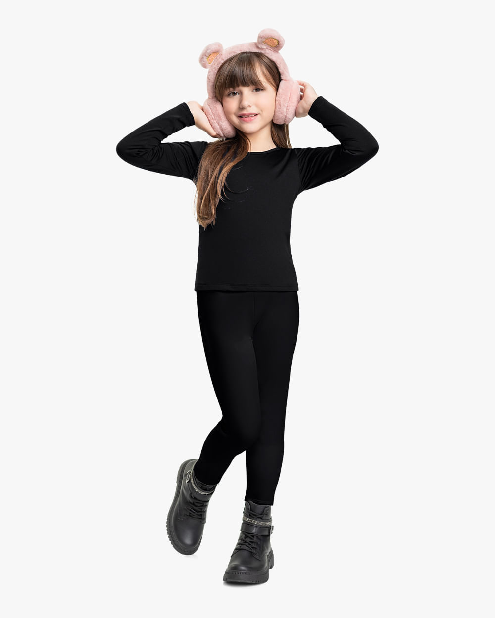 Blusa Infantil em Malha Térmica Kely Kety - Preto