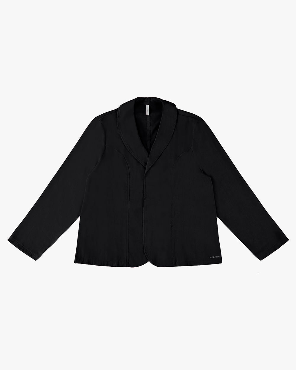 Blazer Plus Size em Viscose e Linho - Cereja Rosa - Preto