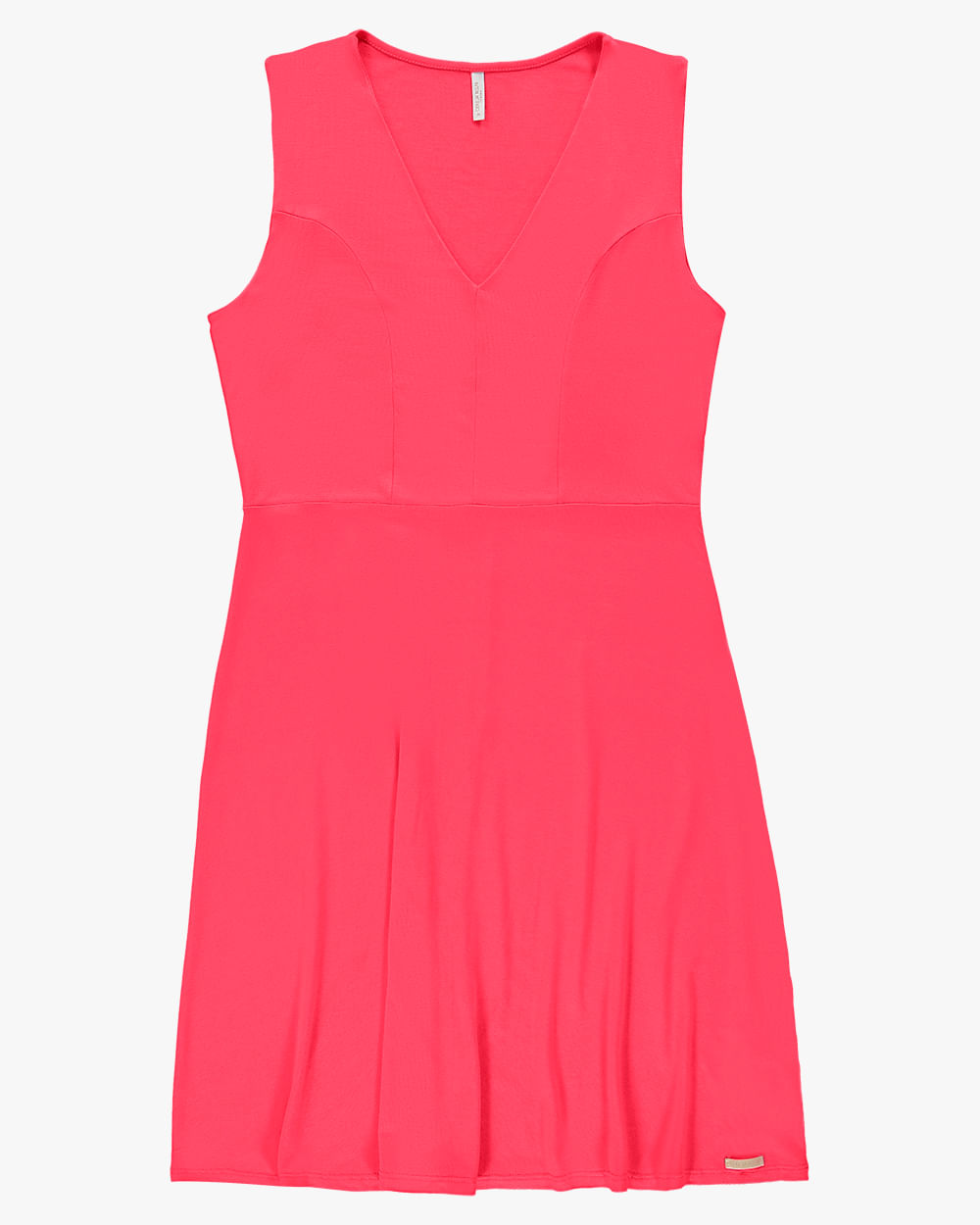 Vestido Curto Plus Size com Decote V - Cereja Rosa - Rosa