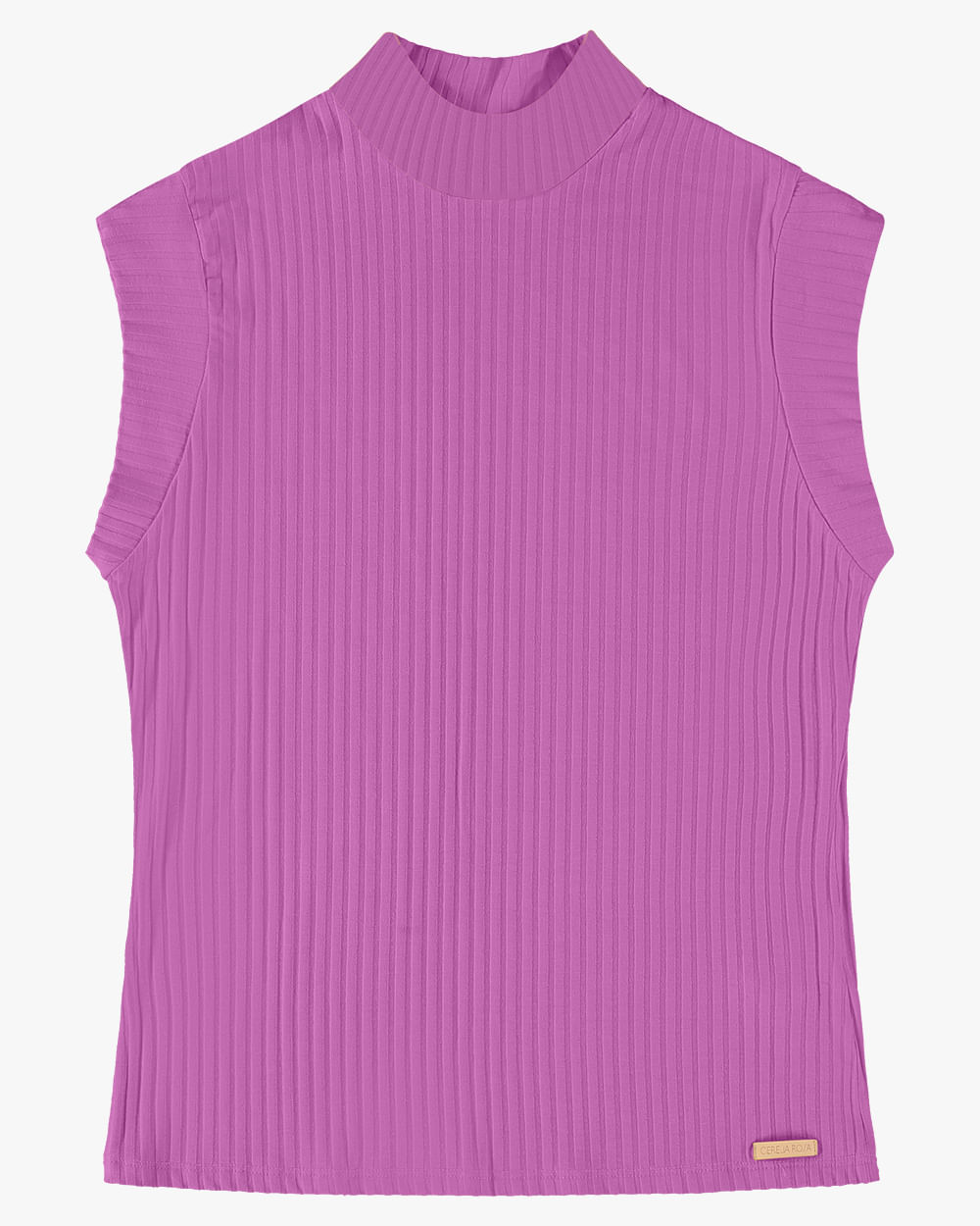 Blusa Muscle Tee em Canelado Viscose - Cereja Rosa - Deep Violet