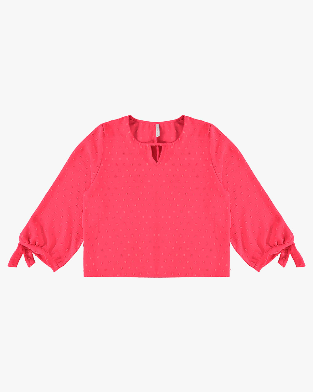 Blusa Manga 7/8 com Decote Gota - Cereja Rosa - Rosa