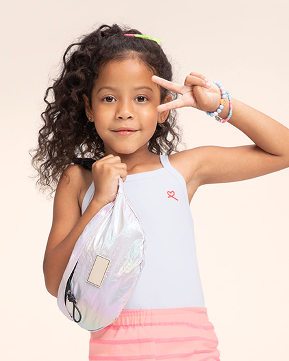 Blusa Básica Alça Fina Infantil em Cotton - Kely Kety - Branco