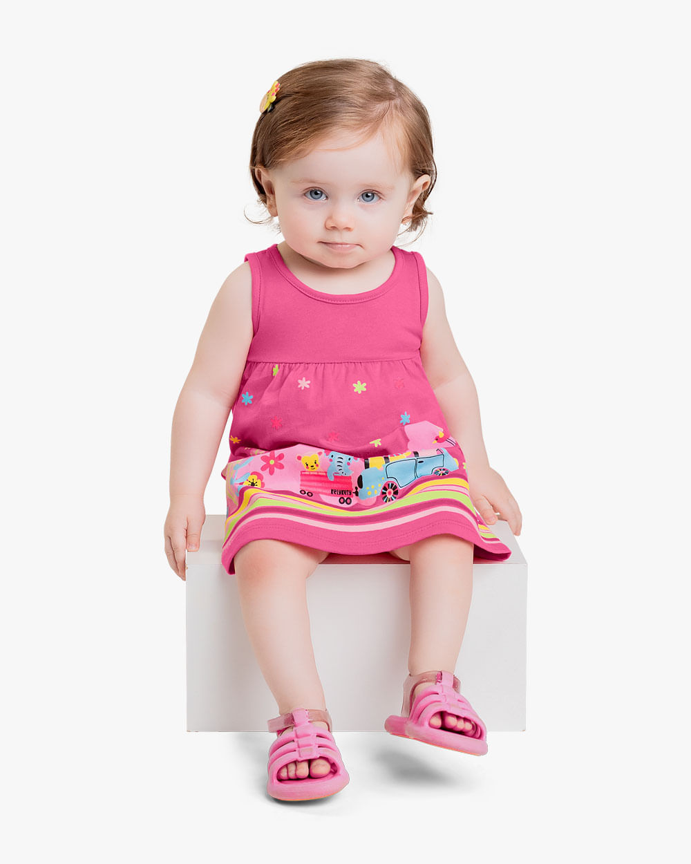 Vestido Bebê Estampado em Meia Malha - Kely Kety - Blossom