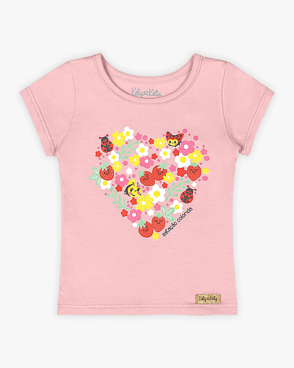 Blusa Bebê Menina em Cotton Estampa Flores - Kely Kety - Sugar