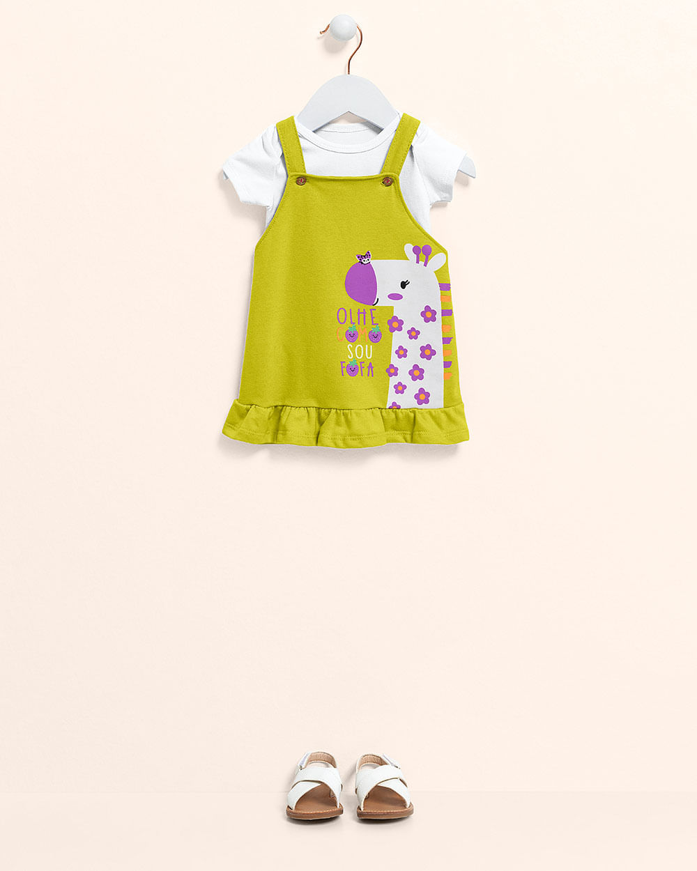 Conjunto Bebê Menina Body e Vestido - Kely Kety - Branco