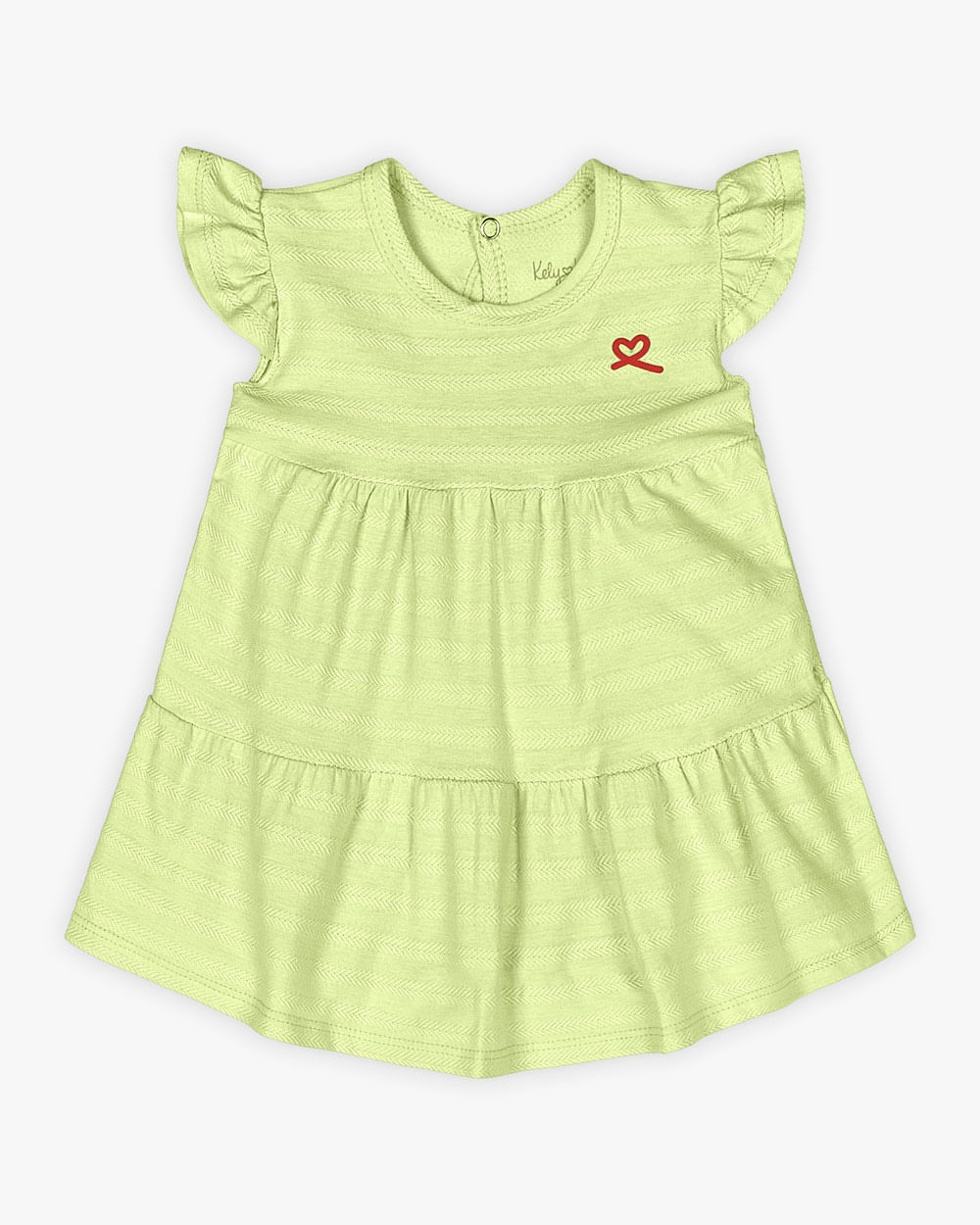 Body Vestido Bebê em Algodão - Kely Kety - Matcha