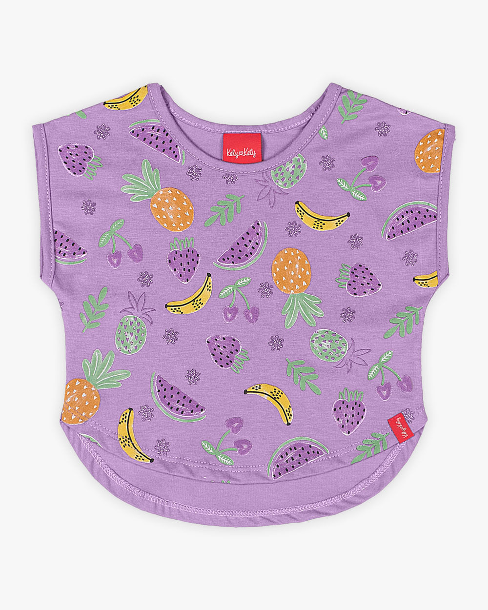 Blusa Infantil em Meia Malha Estampa Frutas - Kely Kety -Sinfonia