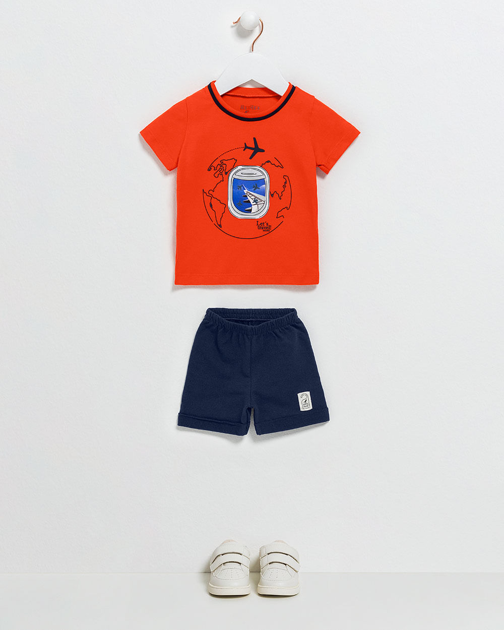 Conjunto Bebê Menino Camiseta Estampada e Bermuda - ReiRex - Carrot