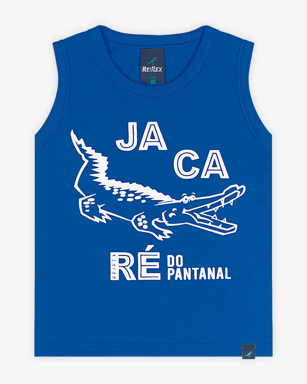 Regata Infantil Masculina Estampa Jacaré - ReiRex - Azul