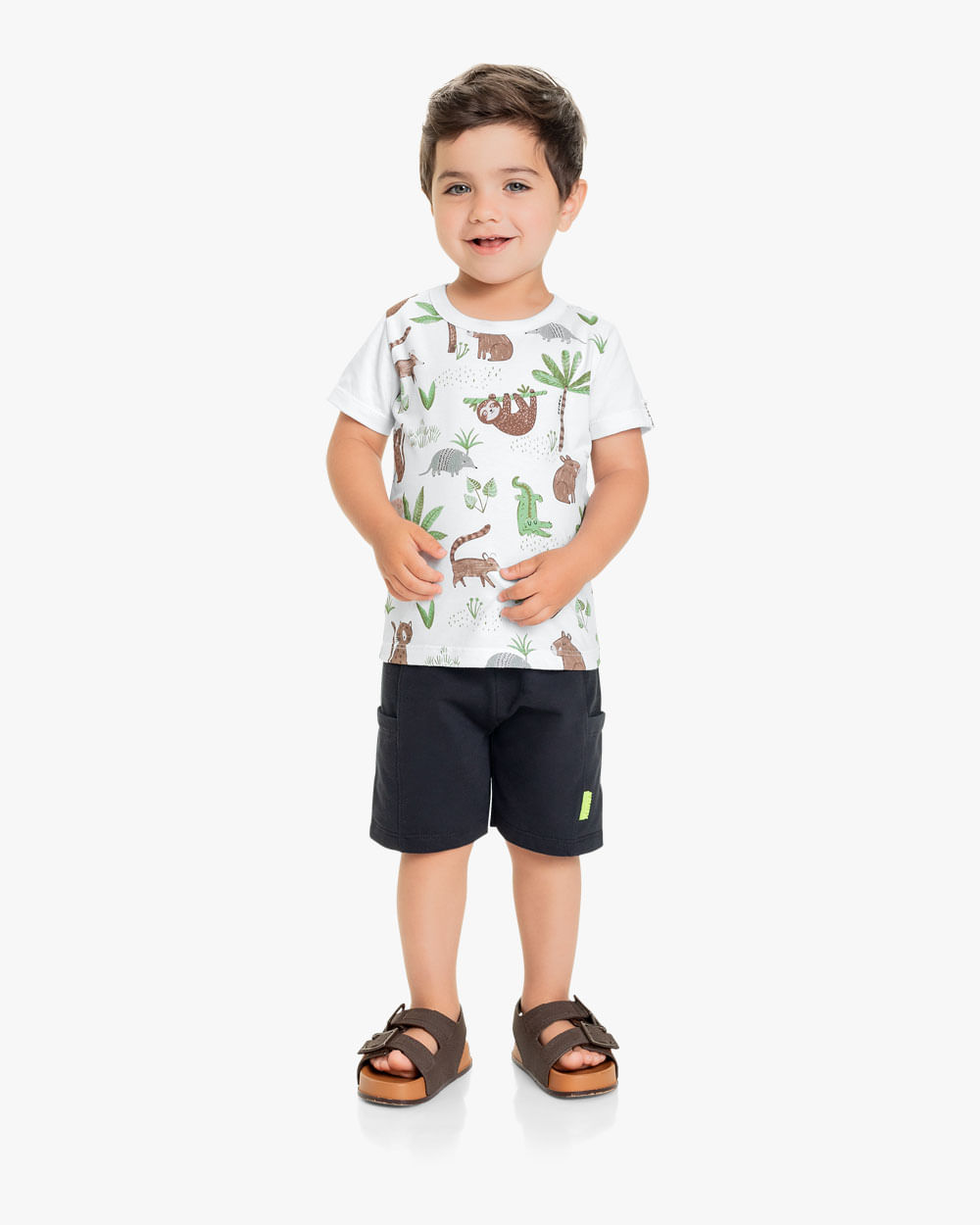 Camiseta Infantil Estampada em Meia Malha - ReiRex - Branco