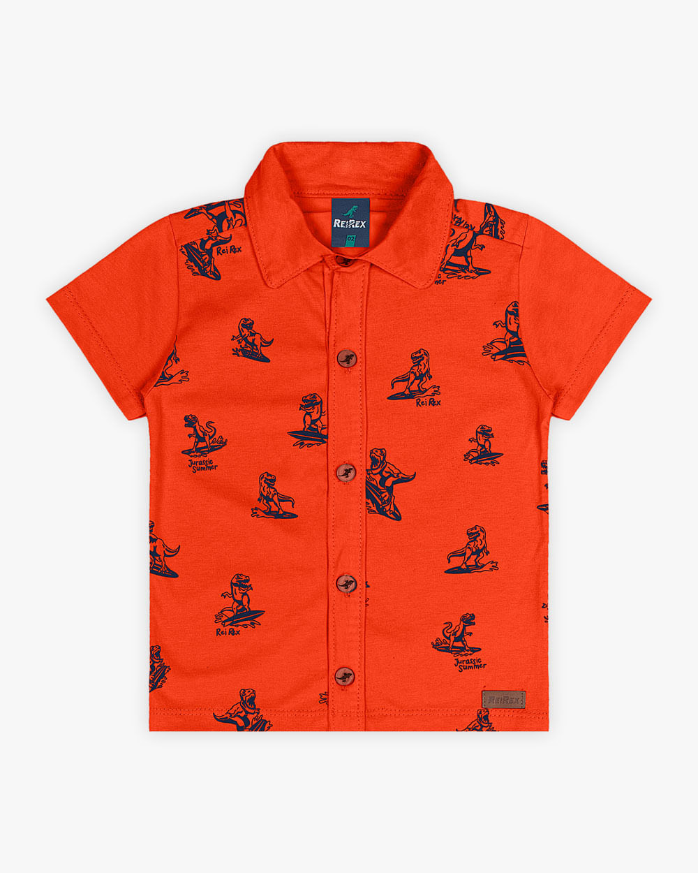 Camisa Infantil Masculina Estampa Dinossauro - ReiRex - Carrot