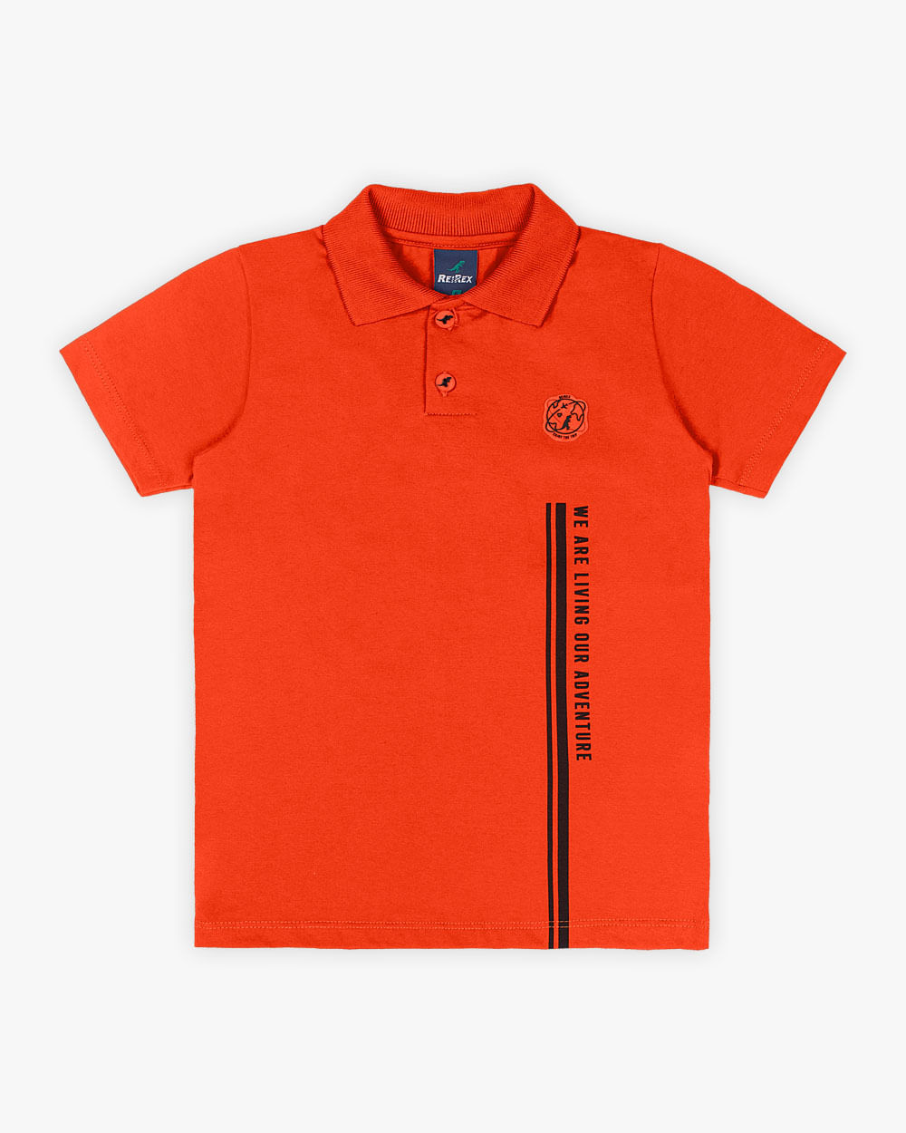 Camisa Polo Infantil Masculina em Meia Malha - Reirex - Carrot