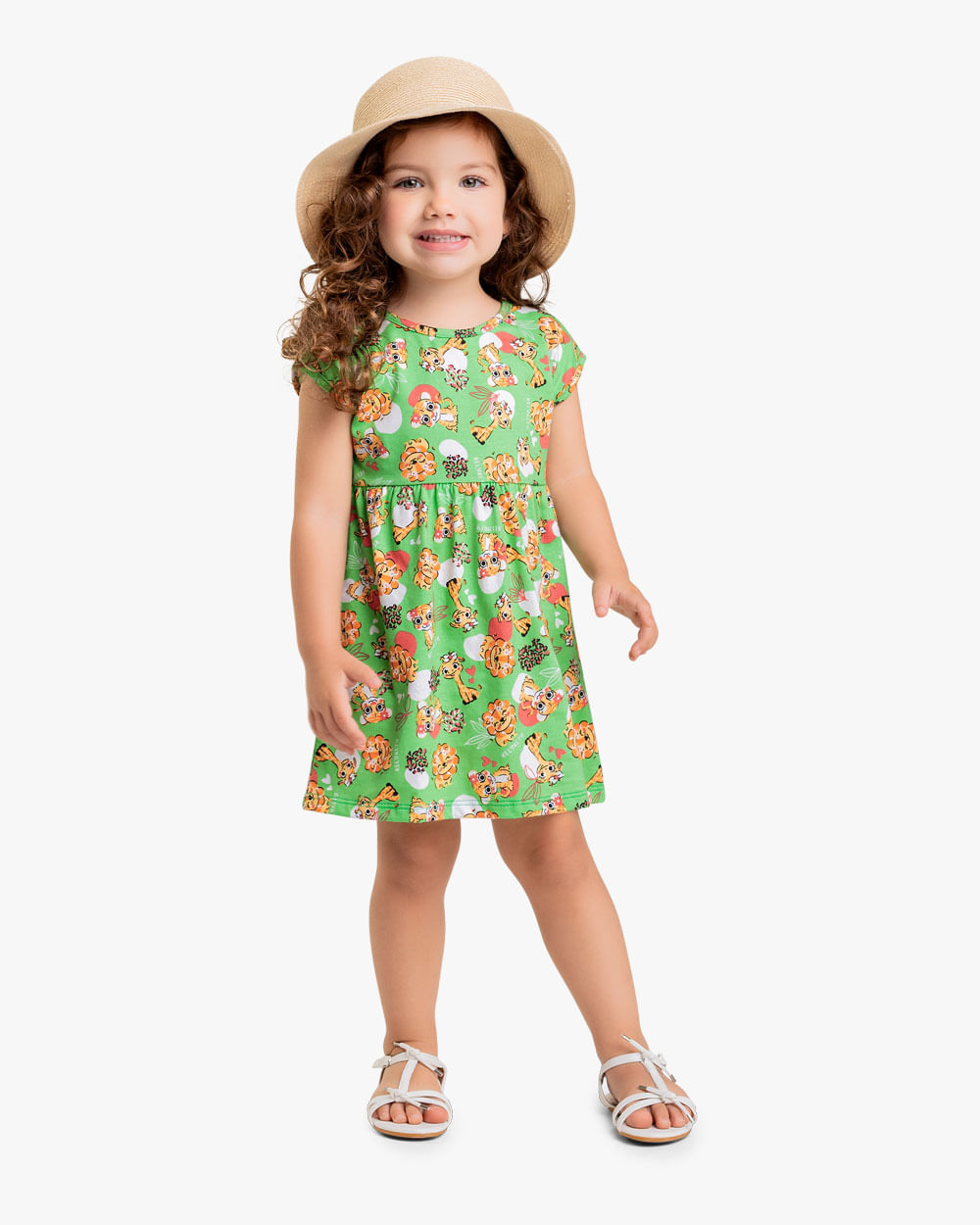 Vestido Infantil Estampado em Meia Malha - Kely Kety - Detox