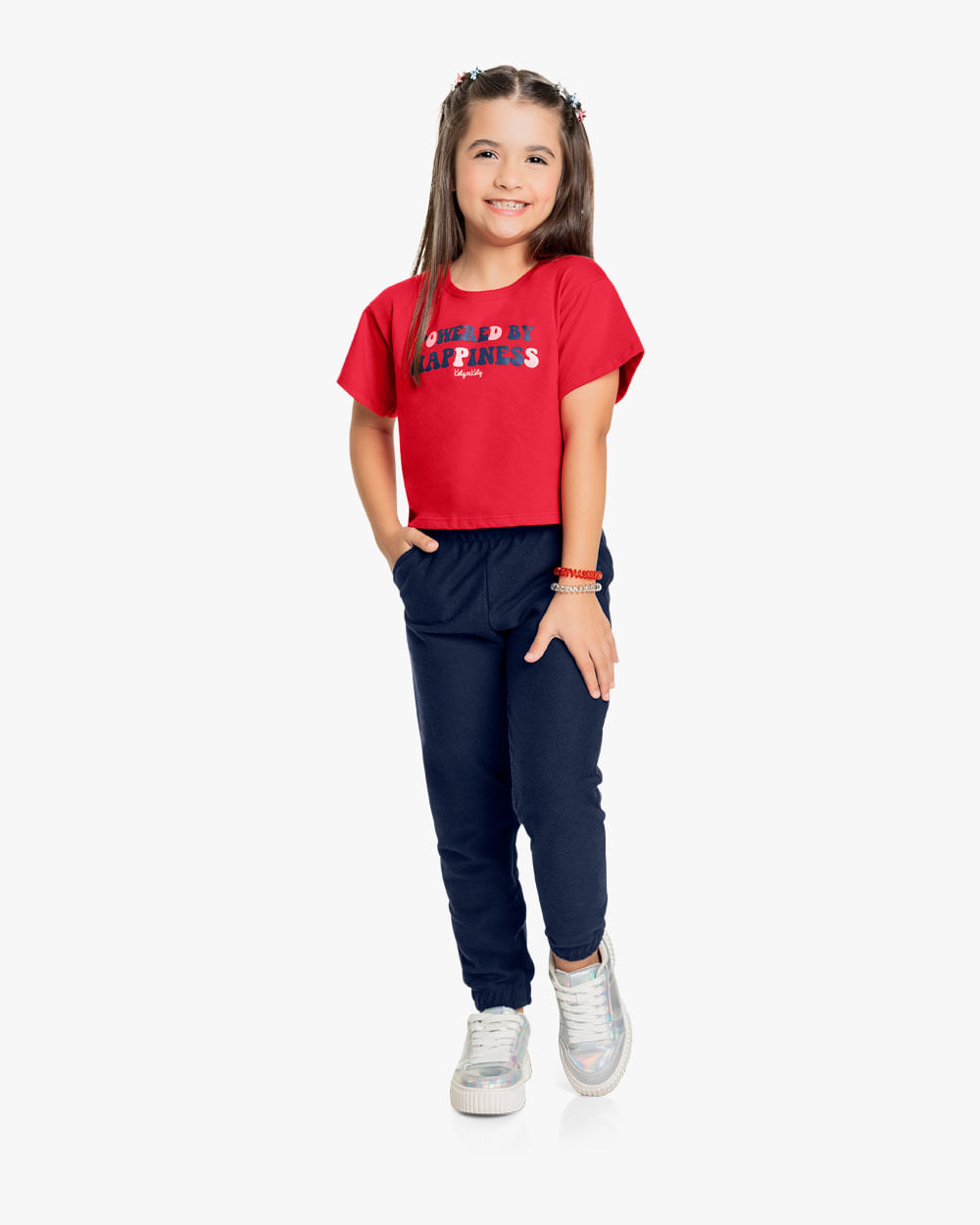 Calça Jogger Infantil Feminina em Moletinho - Kely Kety - Oxford