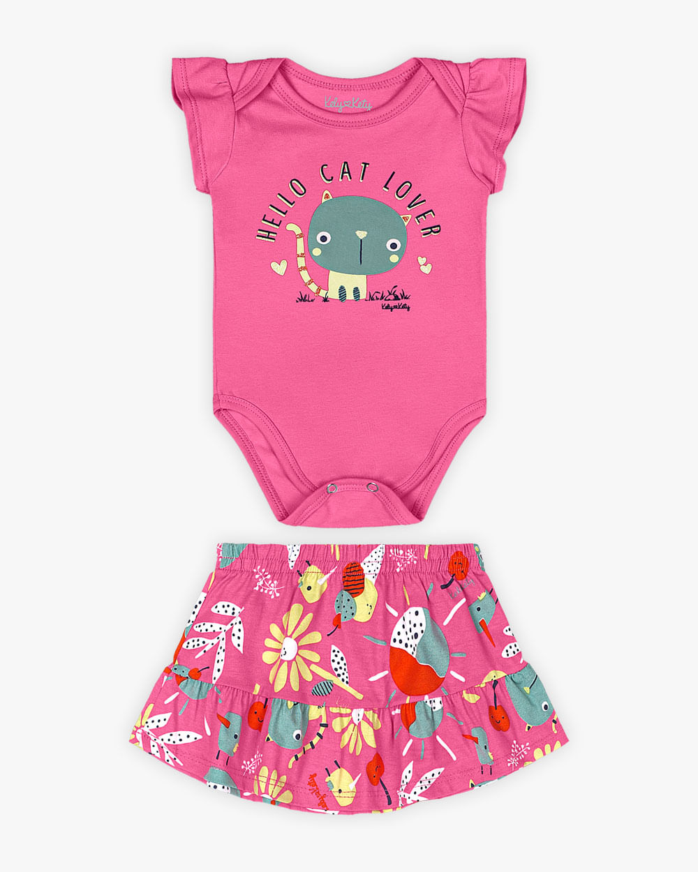 Conjunto Bebê Menina Body e Saia - Kely Kety - Blossom