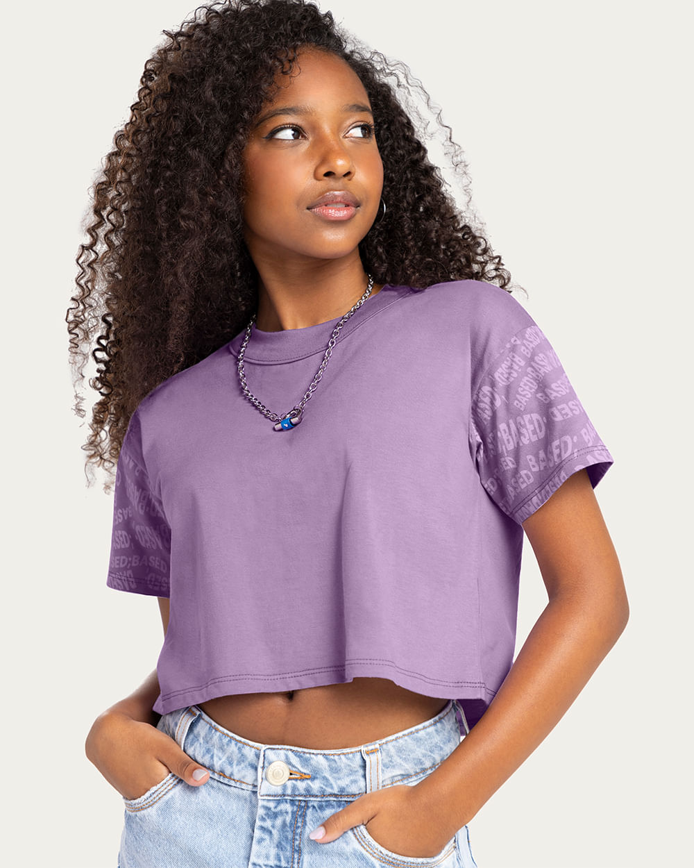 Blusa Juvenil com Mangas Estampada - BaseD - Sinfonia