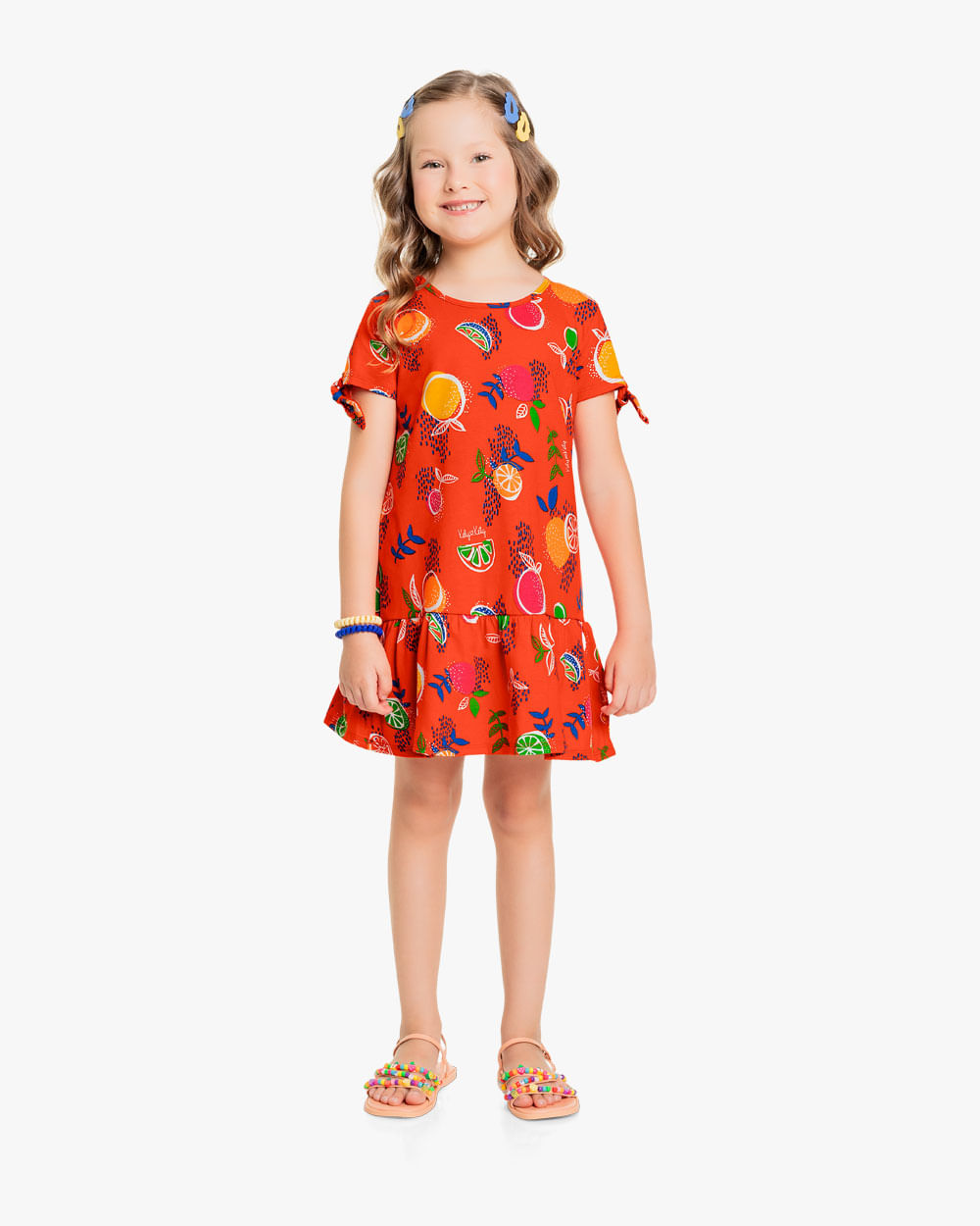 Vestido Infantil Estampa Frutas- Kely Kety - Carrot