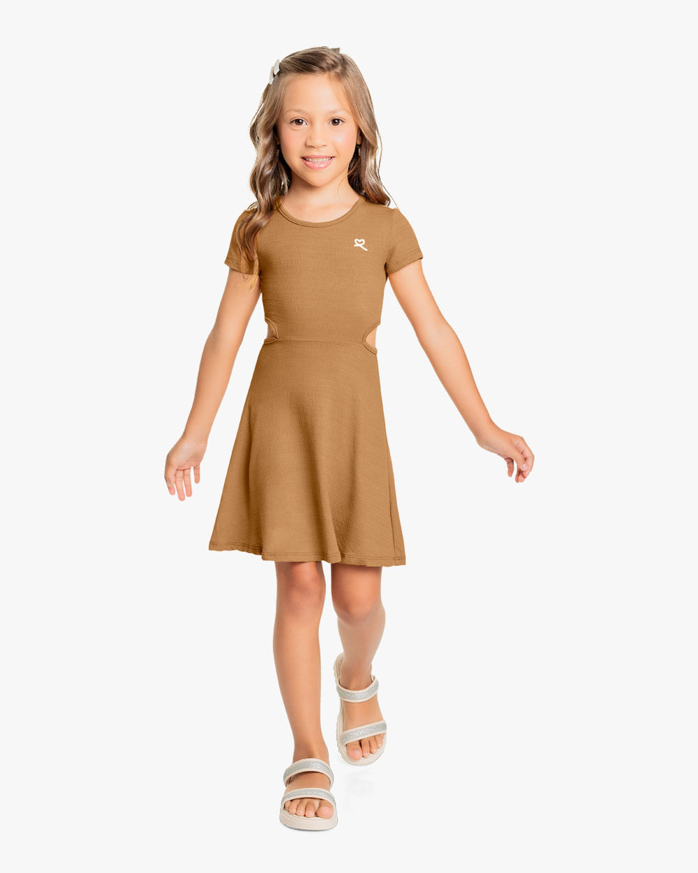 Vestido Infantil com Recorte Cut Out - Kely Kety - Capim Dourado