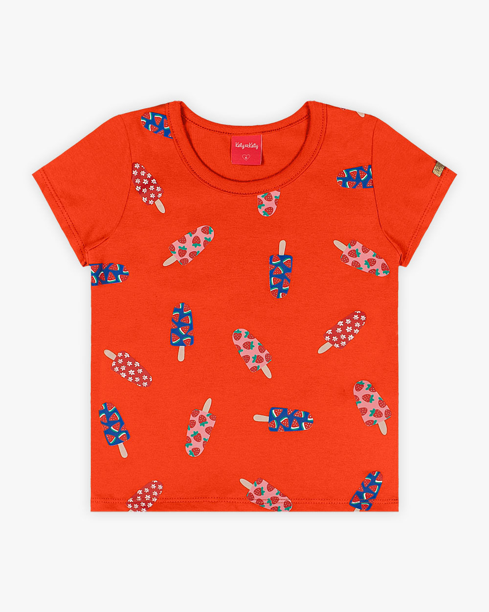 Blusa Infantil em Meia Malha Estampa Picolé - Kely Kety - Carrot