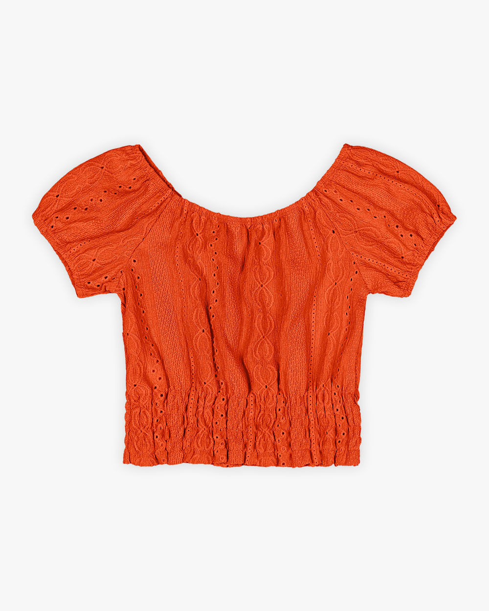 Blusa Infantil Manga Bufante em Malha Laise - Kely Kety - Sweet Coral