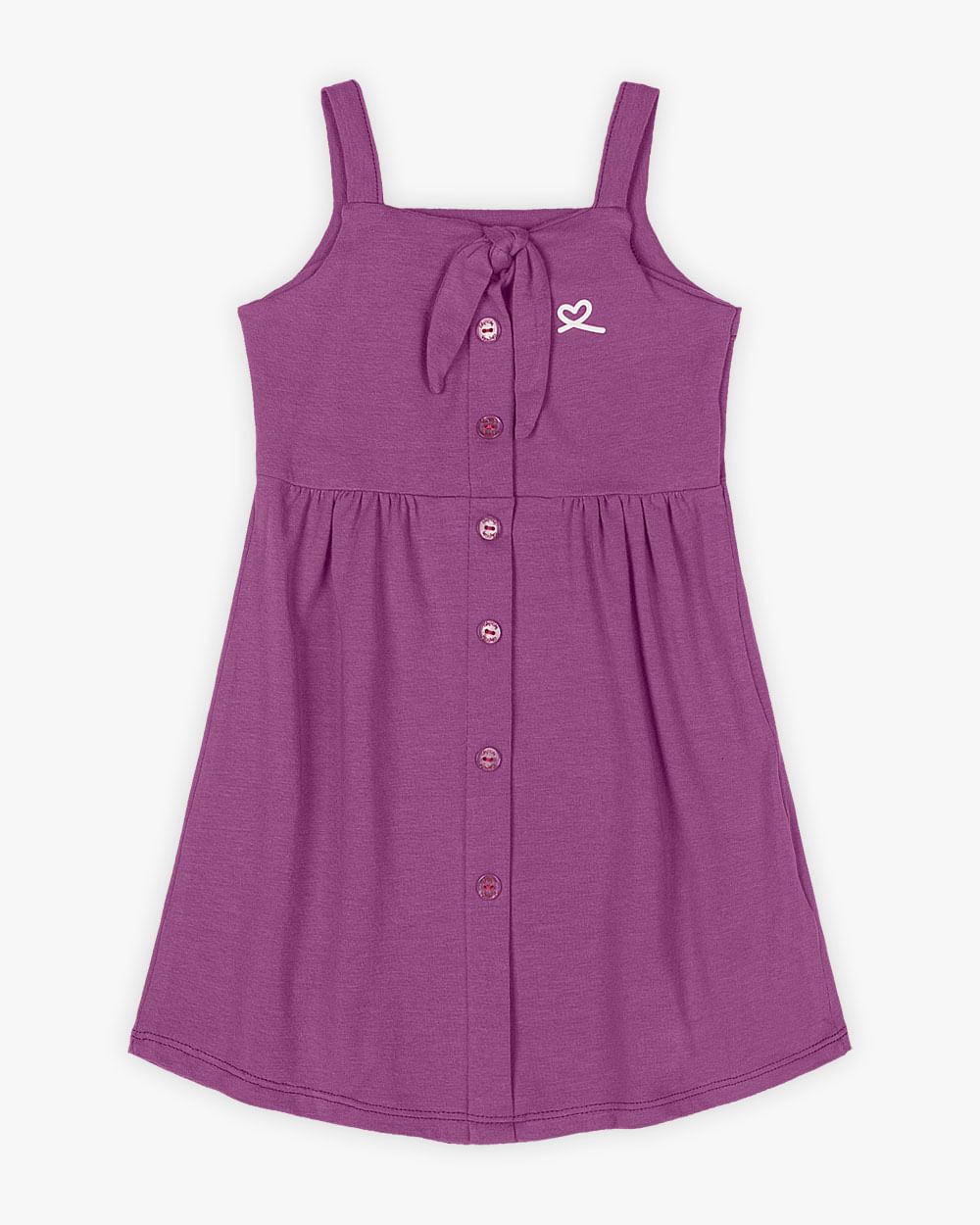 Vestido Infantil em Cotton com Amarração - Kely Kety - Deep Violet