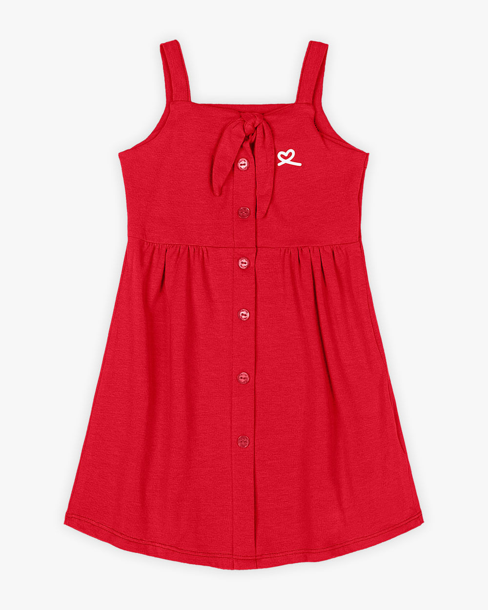 Vestido Infantil em Cotton com Amarração - Kely Kety - Tomato