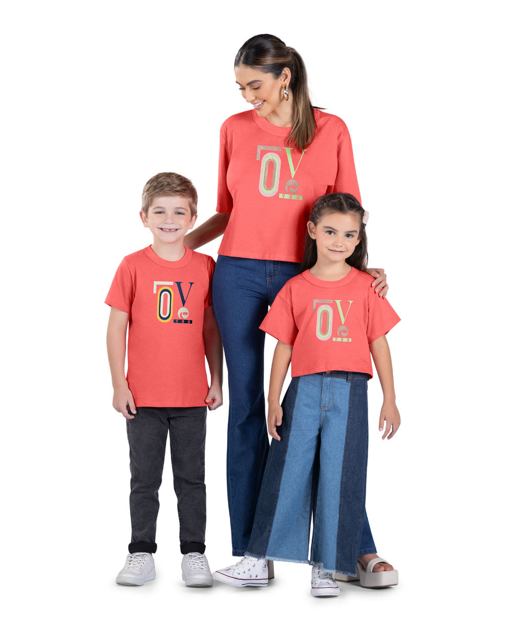 Camiseta Infantil Masculina Estampa Mãe e Filhos - Rei Rex - Lagosta